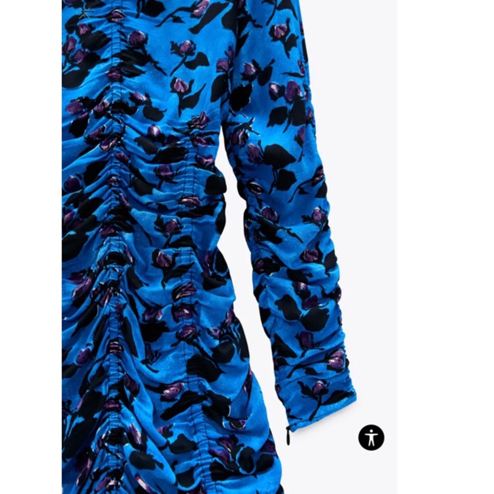 ZARA Draped Print Dress - Picture 3 of 4